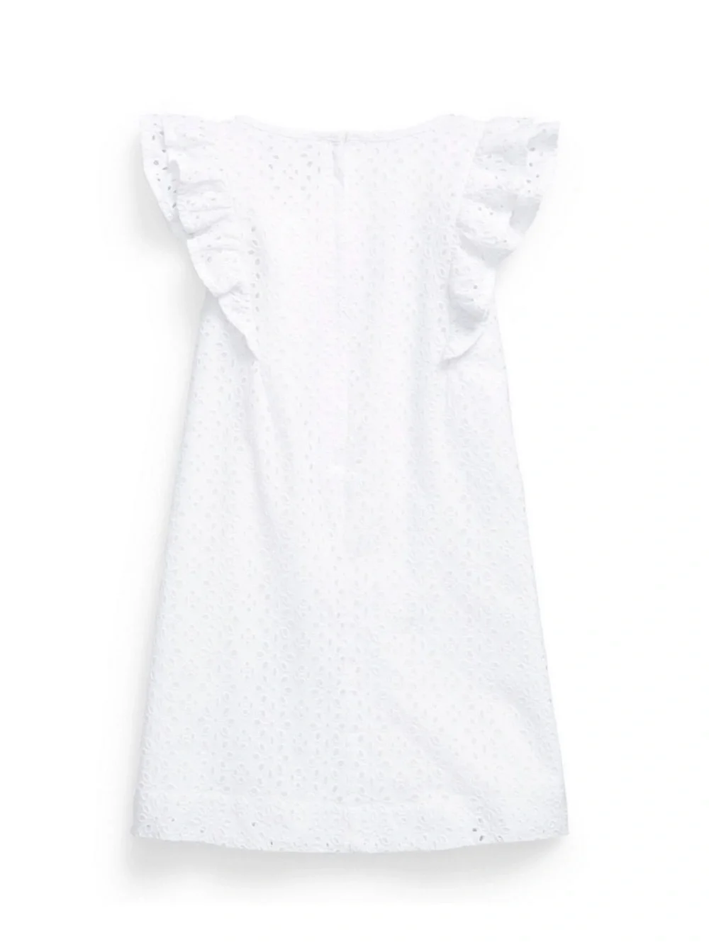 new with tag Ralph Lauren White Eyelet Ruffle-Sleeve Dress flower lace